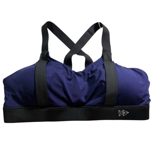 Yvette Sports Bra 40 (D-F),High Impact Crossback, Padded | Midnight Blue NWT - Picture 6 of 14
